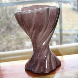 Vintage Mid Century Gonder Ceramic Twist Flower Vase